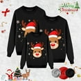 thumbnail image 4 of Fiaer Christmas Sweatshirts for Family Reindeer Snowflake Printed Trendy Xmas Pullover Crew Neck Baggy Long Sleeve Holiday Tops Men XL, 4 of 5