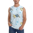 thumbnail image 3 of Uemuo Cartoon Turtle Pattern Men's Sleeveless T-Shirt,Muscle Athletic Tank Top, Moisture-wicking Quick-dry Breathable Classic Tee Top for Gym Run Outdoor Sports-Small, 3 of 8