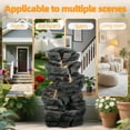 thumbnail image 5 of Trendix Cascading Rock Water Fountain with LED Warm Light, Outdoor Multi-Tier Resin Fountain for Patio Backyard Garden Decor, Landscape, 5 of 7