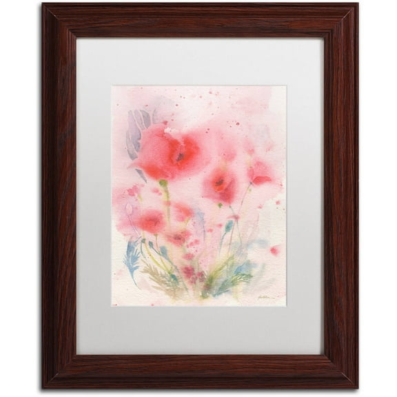 Trademark Fine Art 'Pink Reverie' Canvas Art by Sheila Golden, White Matte, Wood Frame