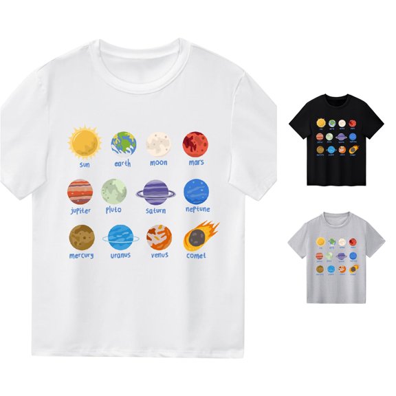 RMGVDSD Boys T Shirts Kids Summer Graphic Print Tee Shirt Fashion Tshirts Casual Crew Neck Short Sleeve T Shirt Tops 12-13 Years