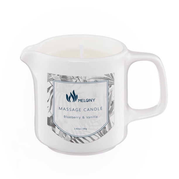 Vela de aceite de masaje MELONY Blue & Vanilla 80 ml con aceite de almendras