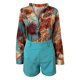 thumbnail image 5 of Puntoco Conjunto de dos piezas para mujer, tops estampados de manga larga con cuello en V, traje informal corto sólido, liquidación Puntoco Puntoco-798, 5 of 6