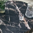 thumbnail image 6 of 31.5" Marble-Patterned MDF Round Coffee Table with Black Metal Legs, Adjustable Feet, Modern Round Table Design,Black, 6 of 7