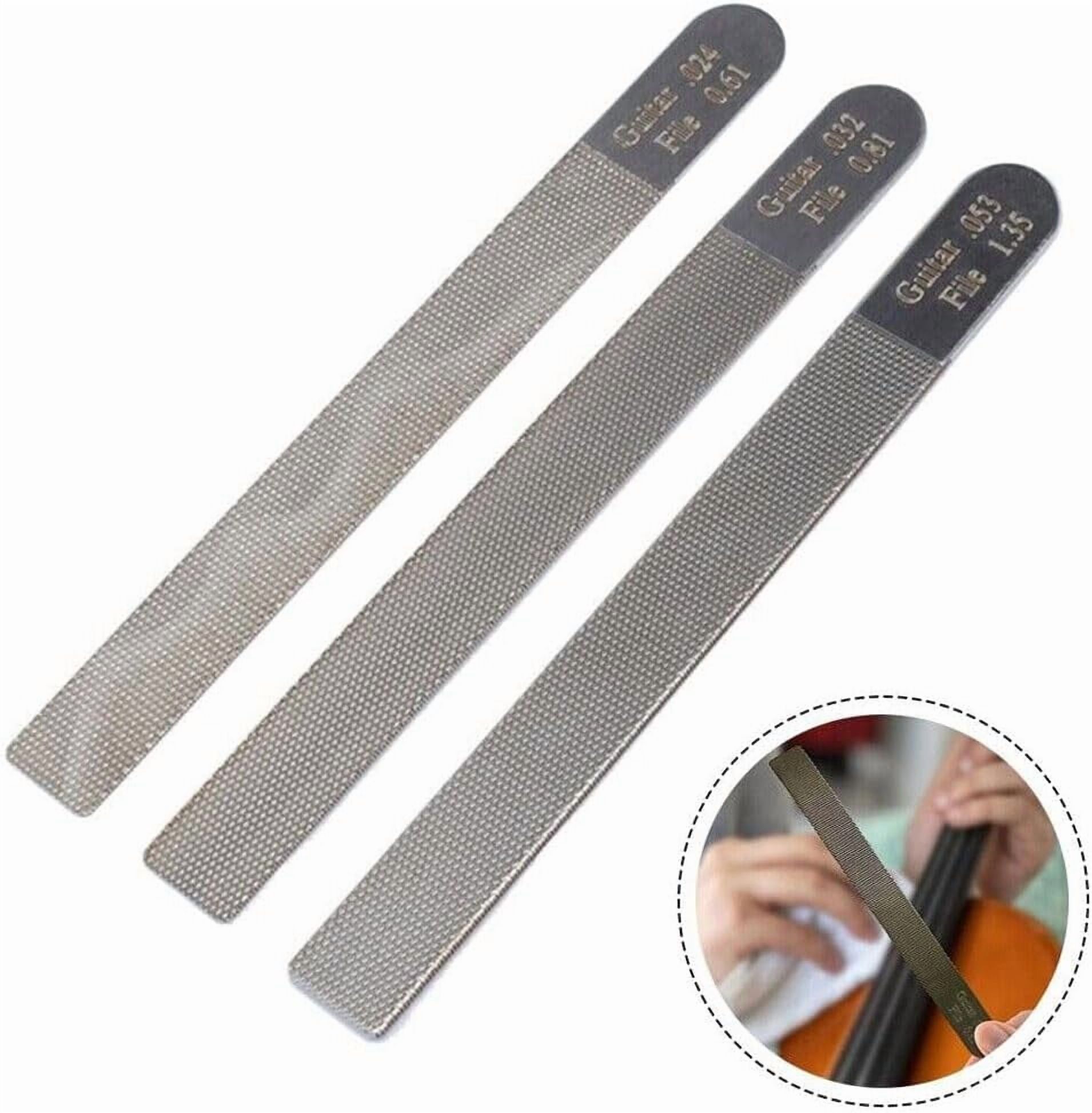 ABCISI 3pcs Guitar Nut Files, Fret Crowning Slot Filing Luthier Repairing Tool Kit 12.5 x 1.4cm