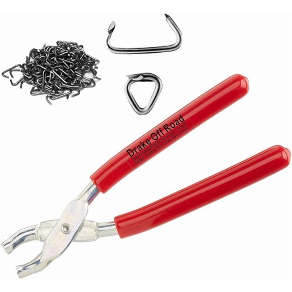 WATERCARBON Tools126 Auto Parts Industries Straight Hog Ring Upholstery Installation Kit Pliers Seat Cover Upholstery Hog Rings pack-100-Piece Ring Set