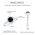 thumbnail image 6 of Rosec Jewels Vintage Style Black Spinel Engagement Ring - AAA Quality - Black Spinel Ring with Diamond Halo - with Jewelry Box, 925 Sterling Silver, US 4.00, 6 of 9