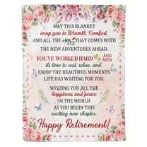 Qiushi Retirement Gifts for Women, Retired Gifts for Women, Retirement Gifts for Teachers Nurses Mom Grandma Friend, Farewell Gifts for Coworkers Boss, Retirement Throw Blanket 60"x 50"