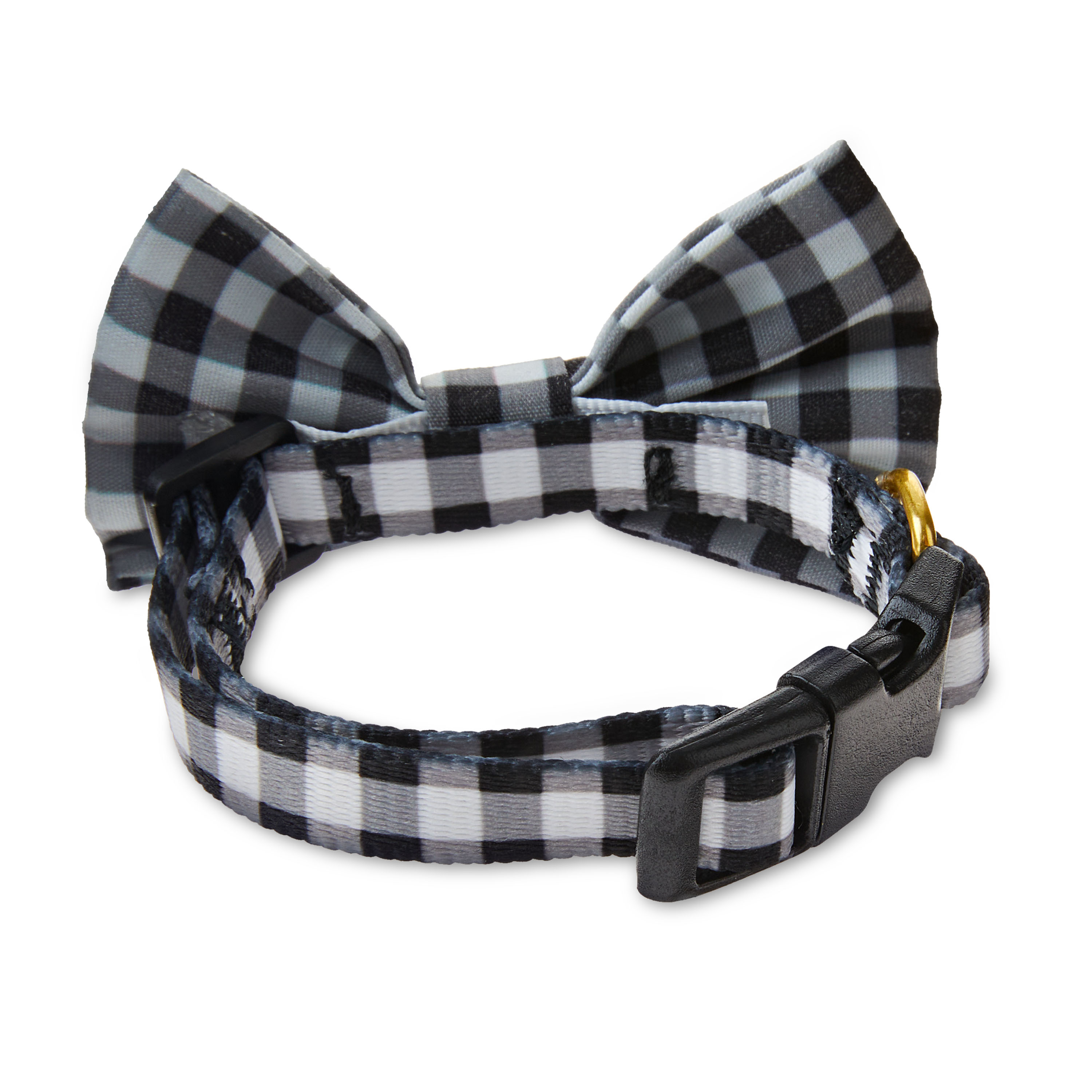 Vibrant Life Gingham 3D Bow Tie Dog Collar, Size Xsmall