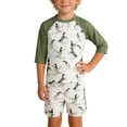 thumbnail image 1 of SgJHXb UPF 50+ Sun Protective Two Piece Swim For Boys Swim Trunks And Rash Guard Shirt For Beach Pool,Boys Swimwear Sizes 7-8 Years, 1 of 4