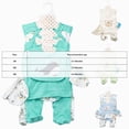 thumbnail image 4 of Gibobby 8Pcs Infant Newborn 3-6 Months Boy Girl Fall Winter Clothes Sets Jumpsuit+Romper+Tops+Hat+Pants+Bib+Sock Shoses Outfits Set Casual Daily Wear Infant Gift Layette Outfit Set,Light Blue, 4 of 6