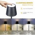 thumbnail image 2 of Wireless Table Lamps, 3 Color Stepless Dimming, 4000mAh Rechargeable Battery LED Desk Lamp for Bedroom/Couples(Black), 2 of 4