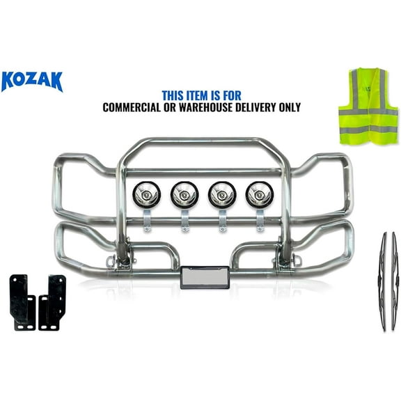 Kozak Compatible with Mack Granite GU713 (Set-Back) 2004-2024 Front Grille Deer Bumper Guard Large Chrome