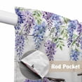 thumbnail image 4 of Purple Flowers Swag Valances for Windows, Kitchen Window Curtains Over Sink, Weeping Spring Floral Bicycle Wooden Window Treatment Curtains for Living Room/Bedroom Curtains 2 Panel Sets 36"x45", 4 of 8