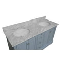 thumbnail image 6 of Bella 60" Double Bathroom Vanity with Powder Blue Cabinet and Carrara Marble Top, 6 of 6