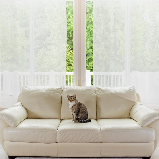 Minkissy Lot de 2 Rideaux en Gaze Blanche pour Salon Protection de la Vie Privée 134x83 Po