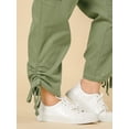 thumbnail image 6 of Unique Bargains Women's Plus Drawstring Elastic Activewear Cargo Pants, 6 of 7