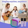 thumbnail image 4 of Altavoz karaoke mini con 2 micrófonos inalámbricos para niños, 4 of 6