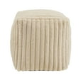 thumbnail image 3 of Weston Home Dinant Upholstered Square Pouf Ottoman, Taupe Channel Furry Fabric, 3 of 5