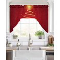 thumbnail image 2 of Merry Christmas Kitchen Curtains Swag Valance for Windows/Bathroom/Cafe, Decorative Sparkles Holiday New Year Rod Pocket Drape Panel Swag Curtains Valance for Bedroom/Living Room 56"x36", 2 of 6