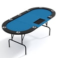 thumbnail image 2 of Kojooin Table de Poker pour 10 Joueurs, Table de Jeu Ovale avec Porte-Gobelets, Surface Résistante à l'Eau et Pieds Pliables, 2 of 9