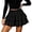 A-Black840, variant on XIAOCHA High Waist Bow Tiered Ruffled Skort for Women Voluminous Coquette-Inspired Casual Short Skirt