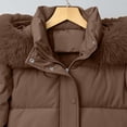 thumbnail image 5 of Levmjia Women's Faux Fur Hooded Puffer Jacket Lined Warm Winter Coat Zip Up Quilted Outerwear with Pockets, 5 of 9
