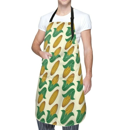 

Cauagu Corn 8 Aprons with Pockets Waterproof Apron for Women Kitchen Cooking Apron Adjustable Bib Aprons Chef Apron for Cooking Drawing Crafting