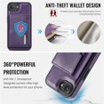 thumbnail image 2 of DG.MING Wallet Case for iPhone 16e 6.1inch,Detachable Magnetic Wallet Phone Case with RFID Blocking, Card Slot,Holder, Leather Phone Case for Men Women,Purple,For iPhone 16e, 2 of 9