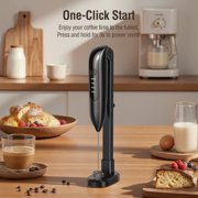 Skdwakiz Milk Frother Handheld Rechargeable, 3 Heads 3 Speeds Portable Frother Wand with LED Digital Display & Magnetic Stand, Stainless Steel Electric Whisk Foam Maker for Coffee, Lattes, Cappuccino