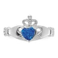 thumbnail image 5 of 14K White Gold Ring Band Themed (09) September Cubic Zirconia CZ Blue, 5 of 5