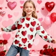 thumbnail image 4 of ATOGUTA Girls Sweatshirts Kids Casual Long Sleeve Loose Valentine's Day Tops Comfy Lightweight Pullovers Size 1T-15, Beige, 4 of 5