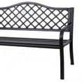 thumbnail image 6 of Four Seasons Courtyard Park Bench with Lattice Seat Back Design, Black, 6 of 8