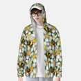 thumbnail image 3 of Pofeuu Bees and Flower Print Sun Protection Outdoor Lightweight Full Zip UV Cooling Hoodie Long Sleeve Summer Clothing for Outdoor Hiking-X-Large, 3 of 5