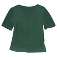 thumbnail image 5 of Women's V Neck Tunic Tops Cute Swiss Dot Casual Summer Tops V-Neck Short Sleeve Blouses Solid Color Loose Fit Shirts Tees, 5 of 5