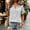 Gray, variant on QUNYINEY Striped Women T Shirts Summer Button Short Sleeve Tunic Tops V Neck Pullover Casual Loose Fit Shirts
