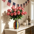 thumbnail image 5 of Yhmxh Patriotic Artificial Flowers 13.7" Red White and Blue 4th of July Flower Stars & Stripes Roses Bulk Memorial Cemetery Flowers for Veteran Independence Day Table Centerpiece Home Decor 1 Pcs, 5 of 6