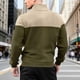 thumbnail image 4 of Ceisia Men's Regular-Fit Stand-Collar Half-Zip Color-Blocked Argyle-Textured Polyester Pullover Gift, 4 of 6