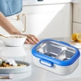 thumbnail image 2 of yulier Stainless Steel Bento Box 2 Compartments Lunch Box Food Storage Snack Containers Snack Box Fruit Box for Work Travel Picnic, Blue, 2 of 6