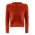 thumbnail image 3 of Women's Mock Neck Sweater, Soft Worsted Yarn Knit Pullover Top with Long Sleeve Comfort Fit, Breathable Lightweight Design for Spring Summer Fall, Daily Casual Wear and Outdoor Activities Orange XXL, 3 of 3