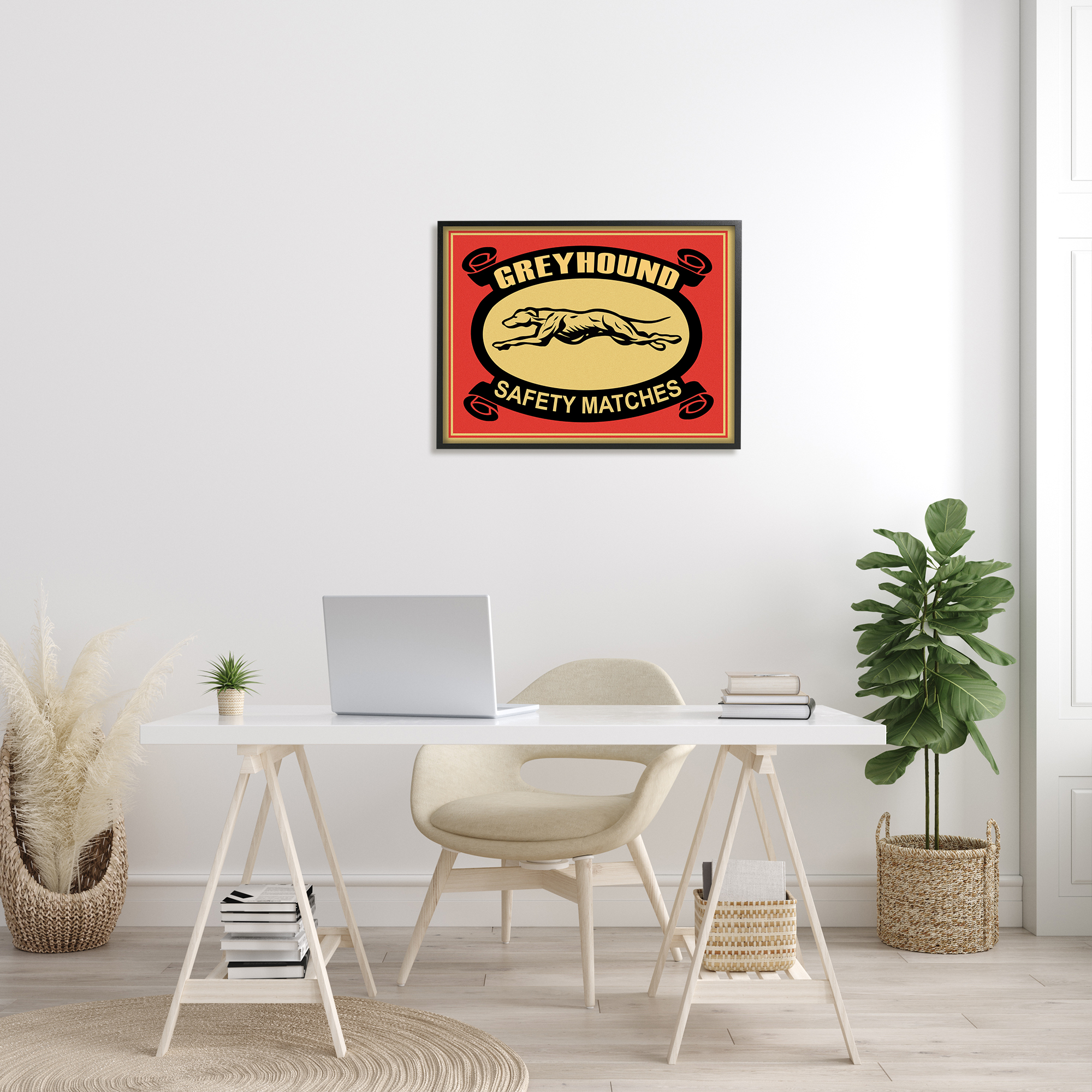 Stupell Industries Greyhound Safety Matches Yellow Red Vintage Advertisement, 24 x 30, Designed by Mark Rogan