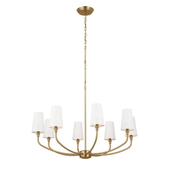 8 Light Chandelier in Traditional Style-24.5 inches Tall and 36.5 inches Wide-Brushed Natural Brass Finish Bailey Street Home 147-Bel-4964818
