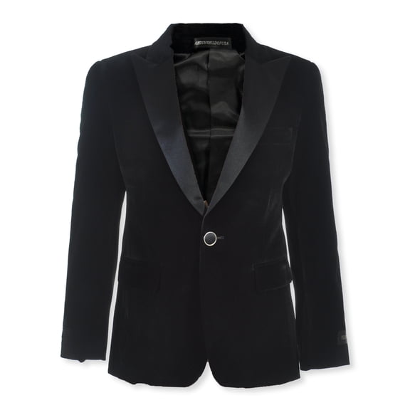 Kids World Boys' Velvet Blazer Color: black Size: 7