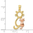 thumbnail image 4 of 14K Two-Tone Gold Charm Pendant Themed Concave Diamond-Cut 26.85 mm, 4 of 4