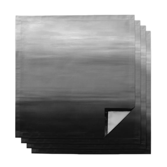Black Grey Ombre Cloth Napkins, Modern Abstract Art Texture Washable and Reusable Dinner Napkins Set of 4, Table Napkin for Kitchen Party Birthday Wedding Hotel Housewarming 20"x20"