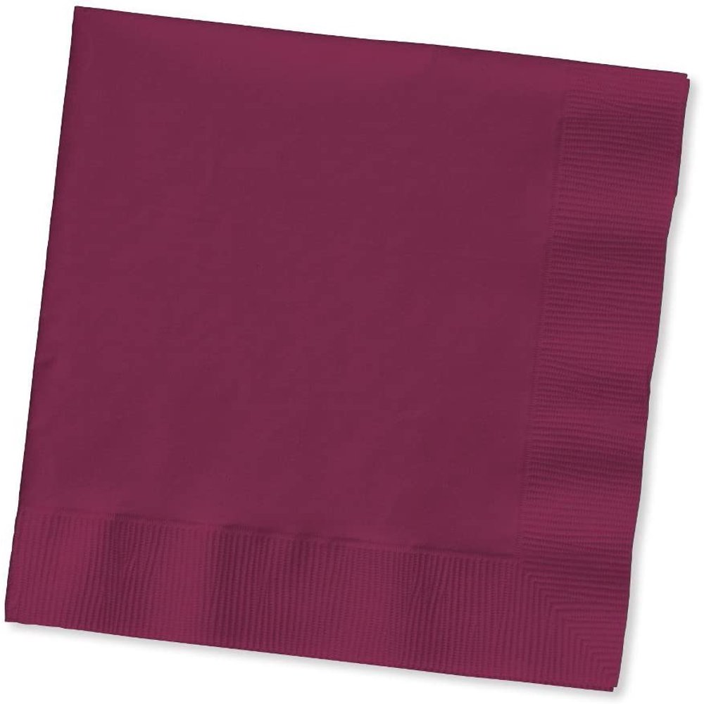 Creative Converting Touch of Color 100 Count 2Ply Paper Dinner Napkins, Burgundy 3 pack