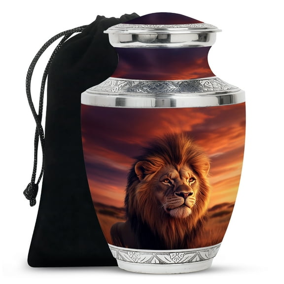 Lion Urn, Cremation Urns for Human Ashes, Cremation Urns for Women, Large Urns for Human Ashes Adult, Urns for Human Ashes Adult Female, Urn for Ashes Adult Male(Size - 10inch)