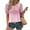 Pink, variant on Shirts for Women Crew Neck Shirts Short Sleeve Summer Tops Hot Pink XL