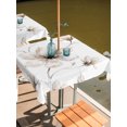 thumbnail image 3 of Square Outdoor Tablecloth with Umbrella Hole Beige Painting Floral Outside Table Cloth Waterproof Patio Table Cover Farmhouse Flowers Classic Zipper Tablecloths for Picnic Party Camping 60x60 Inch, 3 of 8