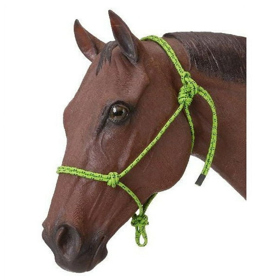 Tough-1 Poly Rope Tied Halter - Neon Green - Horse